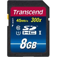 Transcend Premium UHS-I U1 Class 10 45MBps 300X SDHC - 8GB - کارت حافظه‌ SDHC ترنسند مدل Premium کلاس 10 استاندارد UHS-I U1 سرعت 45MBps 300X ظرفیت 8 گیگابایت