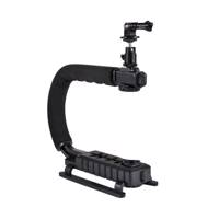 Puluz C-Shape Portable Handheld Bracket Stabilizer Kits - دسته لرزشگیر فیلم برداری پلوز مدل C-Shape مناسب برای دوربین ورزشی گوپرو و دوربین عکاسی