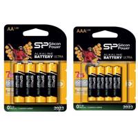 Silicon Power Alkaline Ultra AA and AAA Battery Pack of 8 باتری قلمی و نیم قلمی سیلیکون پاور مدل Alkaline Ultra بسته 8 عددی