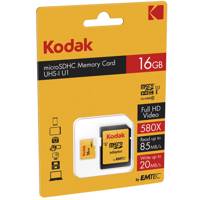 Kodak UHS-I U1 Class 10 85MBps microSDHC With Adapter - 16GB کارت حافظه microSDHC کداک مدل UHS-I U1 کلاس 10 سرعت 85MBps همراه با آداپتور ظرفیت 16 گیگابایت