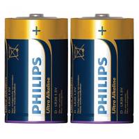 PHILIPS Ultra Alkaline D Batteryack of 2 باتری سایز بزرگ فیلیپس مدل Ultra Alkaline بسته 2 عددی