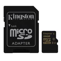 Kingston UHS-I U3 Gold Class 10 90MB/s MicroSDHC With Adapter 16 GB کارت حافظه MicroSDHC کینگستون مدل Gold کلاس 10 استانداد UHS-I U3 سرعت 90 MB/s همراه با آداپتور SD ظرفیت 16 گیگابایت