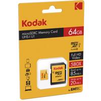 Kodak UHS-I U1 Class 10 85MBps microSDXC With Adapter - 64GB کارت حافظه microSDXC کداک مدل UHS-I U1 کلاس 10 سرعت 85MBps همراه با آداپتور ظرفیت 64 گیگابایت