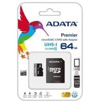 Adata Premier UHS-I U1 Class 10 microSDXC With Adapter - 64GB کارت حافظه‌ microSDXC ای دیتا مدل Premier کلاس 10 استاندارد UHS-I U1 به همراه آداپتور SD ظرفیت 64 گیگابایت