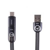 کابل تبدیل USB به لایتینینگ و MicroUSB و تایپ سی ریمکس مدل Rc_073th به طول 1 متر