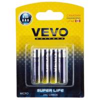VEVO Super Life R03 AAA Battery Pack of 4 باتری نیم قلمی ویوو مدل Super Life R03 بسته 4 عددی