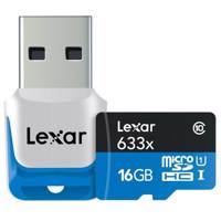 Lexar High-Performance UHS-I U1 Class 10 633X microSDHC With USB 3.0 Reader - 16GB کارت حافظه microSDHC لکسار مدل High-Performance کلاس 10 استاندارد UHS-I U1 سرعت 633X همراه با ریدر USB 3.0 ظرفیت 16 گیگابایت