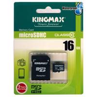 Kingmax Class 10 microSDHC With Adapter - 16GB کارت حافظه microSDHC کینگ مکس کلاس 10 به همراه آداپتور SD ظرفیت 16 گیگابایت