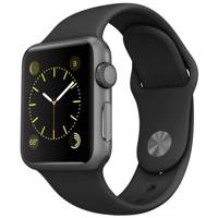 Apple Watch 38mm Space Gray Aluminum Case with Black Sport Band - ساعت هوشمند اپل واچ مدل 38mm Space Gray Aluminum Case with Black Sport Band