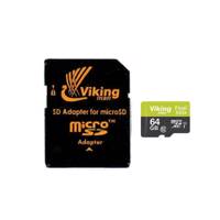 Viking 64GB Class 10 UHS-I - کارت حافظه microSDXC ویکینگ مدل VI64GM کلاس 10 استاندارد UHS-I سرعت 80MBps همراه با آداپتور ظرفیت 64GB