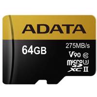 Adata Premier One V90 UHS-II U3 Class 10 275MBps microSDXC 64GB - کارت حافظه microSDXC ای دیتا مدل Premier ONE V90 کلاس 10 استاندارد UHS-II U3 سرعت 275MBps ظرفیت 64 گیگابایت