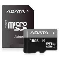 Adata Premier Class 10 UHS-I microSDHC With Adapter - 16GB کارت حافظه‌ microSDHC ای دیتا مدل Premier کلاس 10 استاندارد UHS-I U1 سرعت 30MBps همراه با آداپتور تبدیل ظرفیت 16 گیگابایت