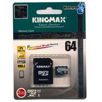 Kingmax Pro UHS-I Class10 80MBps microSDXC With Adapter - 64GB کارت حافظه microSDXC کینگ مکس مدل Pro کلاس 10 استاندارد UHS-I U1 سرعت 80MBps به همراه آداپتور SD ظرفیت 64 گیگابایت