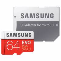 Samsung Evo Plus UHS-I U1 Class 10 80MBps microSDXC With Adapter - 64GB کارت حافظه microSDXC سامسونگ مدل Evo Plus کلاس 10 استاندارد UHS-I U1 سرعت 80MBps همراه با آداپتور SD ظرفیت 64 گیگابایت