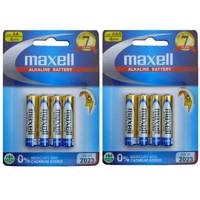 Maxell Alkaline AA and AAA Battery Pack of 8 - باتری قلمی و نیم قلمی مکسل مدل Alkaline بسته 8 عددی