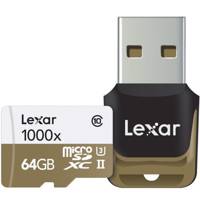 Lexar Professional UHS-II U3 Class 10 1000X microSDXC USB 3.0 Reader - 64GB کارت حافظه microSDXC لکسار مدل Professional کلاس 10 استاندارد UHS-II U3 سرعت 1000X همراه با ریدر USB 3.0 ظرفیت 64 گیگابایت