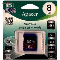 Apacer UHS-I U1 Class 10 30MBps SDHC - 8GB - کارت حافظه SDHC اپیسر کلاس 10 استاندارد UHS-I U1 سرعت 30MBps ظرفیت 8 گیگابایت