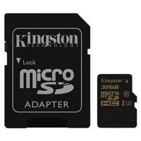 Kingston UHS-I U3 Gold Class 10 90MB/s MicroSDHC With Adapter 32 GB کارت حافظه MicroSDHC کینگستون مدل Gold کلاس 10 استانداد UHS-I U3 سرعت 90 MB/s همراه با آداپتور SD ظرفیت 32 گیگابایت