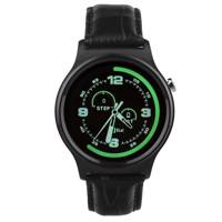 TTY Gmove GW01 Black With Black Leather Strap Smart Watch ساعت هوشمند تی تی وای جی موو مدل GW01 black with black leather strap