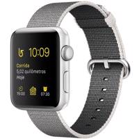 Apple Watch Series 2 38mm Silver Aluminum Case with Pearl Woven Nylon - ساعت هوشمند اپل واچ سری 2 مدل 38mm Silver Aluminum Case with Pearl Woven Nylon