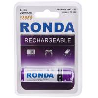 Ronda 2200mAh Rechargeable 18650 Battery Pack of 1 باتری سایز 18650 قابل شارژ روندا با ظرفیت 2200 میلی آمپر ساعت بسته‌ی 1 عددی