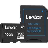 Lexar Micron Class 10 microSDHC with SD Adapter - 16 GB کارت حافظه microSDHC لکسار مدل Micron کلاس 10 همراه با آداپتور SD ظرفیت 16 گیگابایت