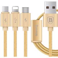 Baseus Portman 3 In 1 USB To microUSB/Lightning/USB-C Cable 1.2 M - کابل تبدیل USB به microUSB/لایتنینگ/USB-C باسئوس مدل Portman 3 In 1 به طول 1.2 متر