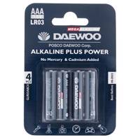 Daewoo Alkaline plus Power AAA Battery Pack of 4 - باتری نیم قلمی دوو مدل Alkaline plus Power بسته 4 عددی