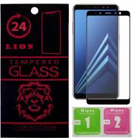 LION 3D Full Cover Glue Glass Screen Protector For Samsung A8 2018 Plus محافظ صفحه نمایش شیشه ای لاین مدل 3D Full Cover مناسب برای گوشی سامسونگ A8 2018 پلاس