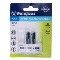 Westinghouse Ni-MH Rechargeable AAA 800 mAh Battery Pack of 2 - باتری قابل‌شارژ قلمی وستینگ هاوس مدل Ni-MH Rechargeable بسته‌ی 2 عددی