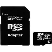 Silicon Power Elite UHS-I U1 Class 10 85MBps microSDHC With Adapter - 32GB کارت حافظه microSDHC سیلیکون پاور مدل Elite کلاس 10 استاندارد UHS-I U1 سرعت85MBps همراه با آداپتور SD ظرفیت 32 گیگابایت