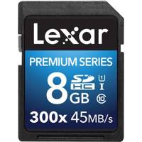 Lexar Premium UHS-I U1 Class 10 300X 45MBps SDHC - 8GB کارت حافظه SDHC لکسار مدل Premium کلاس 10 استاندارد UHS-I U1 سرعت 45MBps 300X ظرفیت 8 گیگابایت