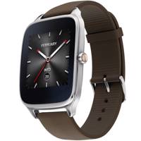 Asus Zenwatch 2 WI501Q SmartWatch With Brown Rubber Strap ساعت هوشمند ایسوس مدل زن واچ 2 WI501Q با بند لاستیکی