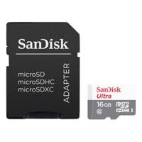 Sandisk Ultra UHS-I Class 10 80MBps microSDHC With Adapter 16GB کارت حافظه microSDHC سن دیسک مدل Ultra کلاس 10 استاندارد UHS-I سرعت 80MBps همراه با آداپتور SD ظرفیت 16 گیگابایت