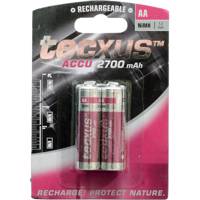 Tecxus NiMh Accu Rechargeable AA 2700 mAh Batteryack of 2 باتری قابل‌شارژ قلمی تکساس مدل Accu بسته‌ی 2 عددی