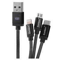 Earldom ET-885 USB to microUSB/USB-C/Lightning Cable 1m کابل تبدیل USB به microUSB/USB-C/لایتنینگ ارلدام مدل ET-885 طول 1 متر