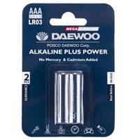 Daewoo Alkaline plus Power AAA Battery Pack of 2 باتری نیم قلمی دوو مدل Alkaline plus Power بسته 2 عددی