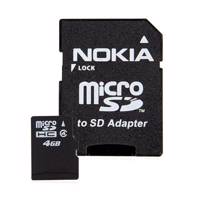 Nokia MU-41 Class 4 microSDHC With Adapter - 4GB کارت حافظه microSDHC نوکیا مدل MU-41 کلاس 4 به همراه آداپتور SD ظرفیت 4 گیگابایت