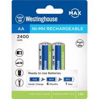 Westinghouse Ni-MH Rechargeable AA 2400 mAh Battery Pack of 2 باتری قاب‌شارژ قلمی وستینگ هاوس مدل Ni-MH Rechargeable بسته‌ی 2 عددی
