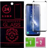 LION Short 3D Away Glue Glass Screen Protector For Samsung S8 Plus محافظ صفحه نمایش شیشه ای لاین مدل Short 3D مناسب برای گوشی سامسونگ S8 پلاس
