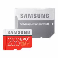 Samsung Evo Plus UHS-I U1 Class 10 100MBps microSDXC Card With Adapter - 256GB کارت حافظه microSDXC سامسونگ مدل Evo Plus کلاس 10 استاندارد UHS-I U1 سرعت 80MBps همراه با آداپتور SD ظرفیت 256 گیگابایت