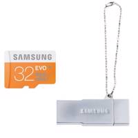 Samsung EVO 32GB microSD with CV-OEM32SB01 Card Reader کارت حافظه microSDHC سامسونگ مدل EVO ظرفیت 32 گیگابایت به همراه کارت خوان سامسونگ مدل CV-OEM32SB01
