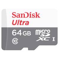 Sandisk Ultra UHS-I U1 Class 10 80MBps 533X microSDXC - 64GB کارت حافظه microSDXC سن دیسک مدل Ultra کلاس 10 استاندارد UHS-I U1 سرعت 80MBps 533X ظرفیت 64 گیگابایت