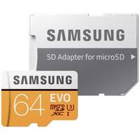 Samsung Evo UHS-I U3 Class 10 100MBps microSDXC With Adapter - 64GB - کارت حافظه microSDXC سامسونگ مدل Evo کلاس 10 استاندارد UHS-I U3 سرعت 100MBps همراه با آداپتور SD ظرفیت 64 گیگابایت