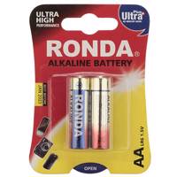 Ronda Ultra Plus Alkaline AA Battery Pack Of 2 باتری قلمی روندا مدل Ultra Plus Alkaline بسته 2 عددی