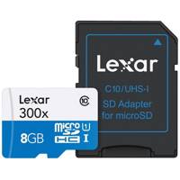 Lexar High-Performance UHS-I U1 Class 10 45MBps microSDHC With SD Adapter - 8GB - کارت حافظه microSDHC لکسار مدل High-Performance کلاس 10 استاندارد UHS-I U1 سرعت 45MBps به همراه آداپتور SD ظرفیت 8 گیگابایت