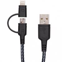Energea Nylotough USB To Lightning And MicroUSB Cable 1.5m کابل تبدیل USB به لایتنینگ و MicroUSB انرجیا مدل Nylotough به طول 1.5 متر