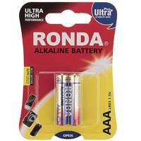 Ronda Ultra Plus Alkaline AAA Battery Pack Of 2 باتری نیم قلمی روندا مدل Ultra Plus Alkaline بسته 2 عددی