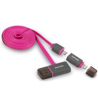Fujipower Data Cable For microUSB And Lightning Devices With USB Hub 1m کابل USB به لایتنینگ و microUSB با هاب Fujipower طول 1 متر