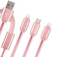 Hoco UPL12 Rapid USB To microUSB And 2 Lightning Cable 1m کابل تبدیل USB به microUSB و 2 لایتنینگ هوکو مدل UPL12 Rapid طول 1 متر